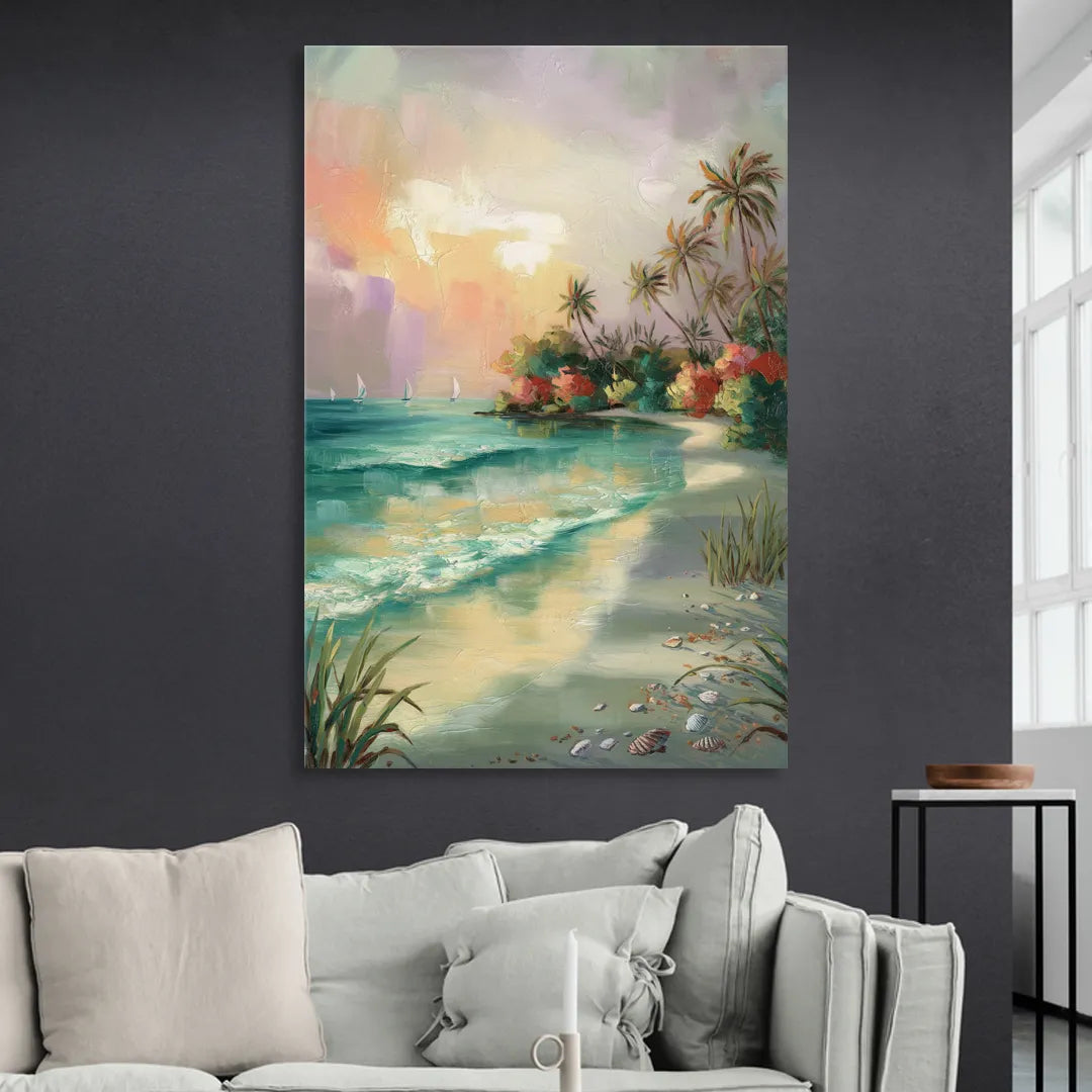 Hilton Head Island Tropical Paradise Living Room - Canvas Wall Art
