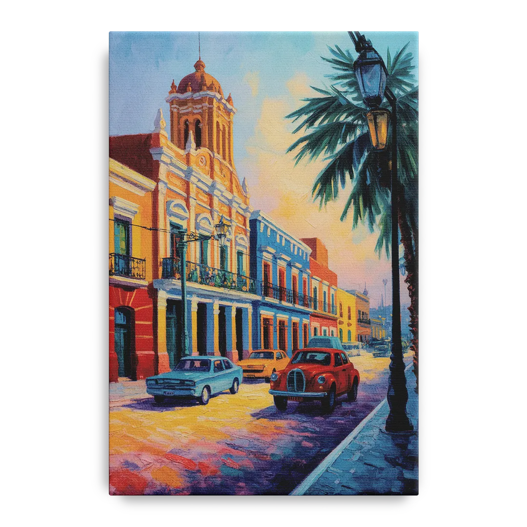 Historic Centro Facades Front - Canvas Wall Art