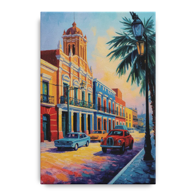 Historic Centro Facades Front - Canvas Wall Art