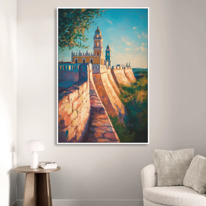 Historic Fortified Walls Sitting Room - White Canvas Wall Art