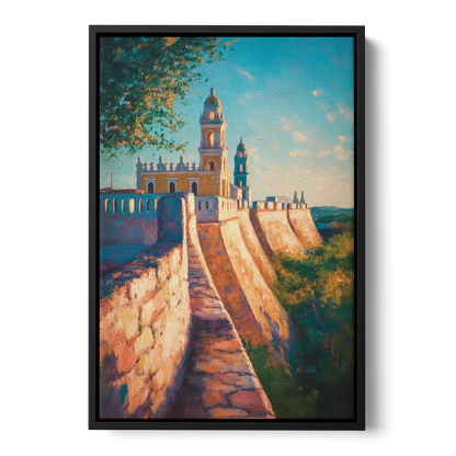 Historic Fortified Walls Front - Black Canvas Wall Art