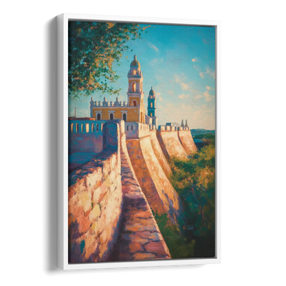 Historic Fortified Walls Side - White Canvas Wall Art