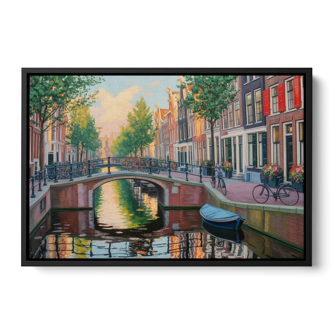 Historic Jordaan Front - Black Canvas Wall Art