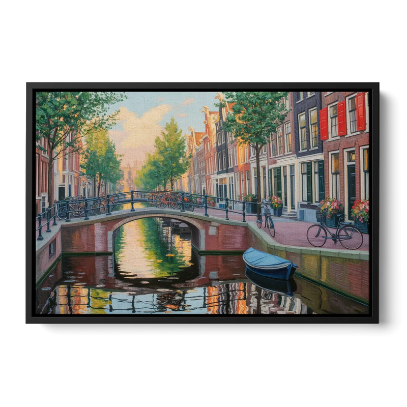 Historic Jordaan Front - Black Canvas Wall Art