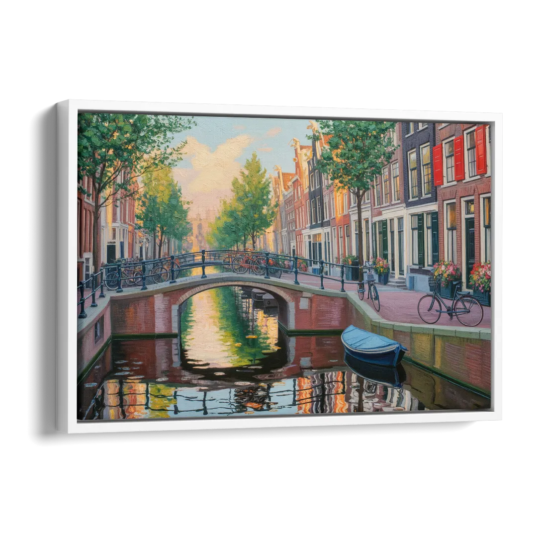 Historic Jordaan Side - White Canvas Wall Art