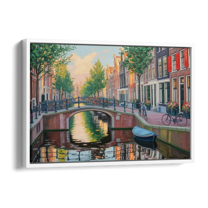 Historic Jordaan Side - White Canvas Wall Art