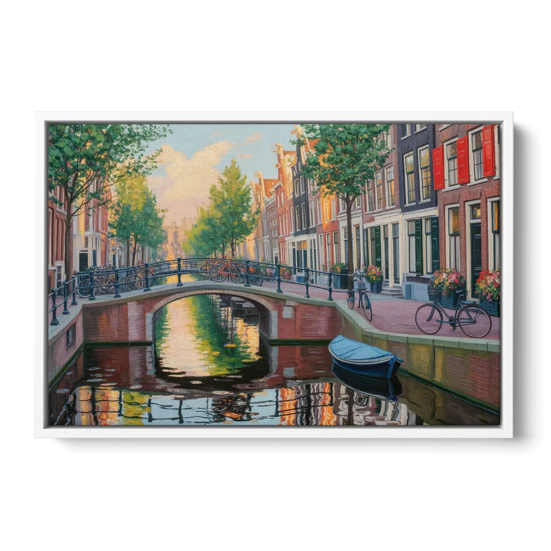 Historic Jordaan Front - White Canvas Wall Art