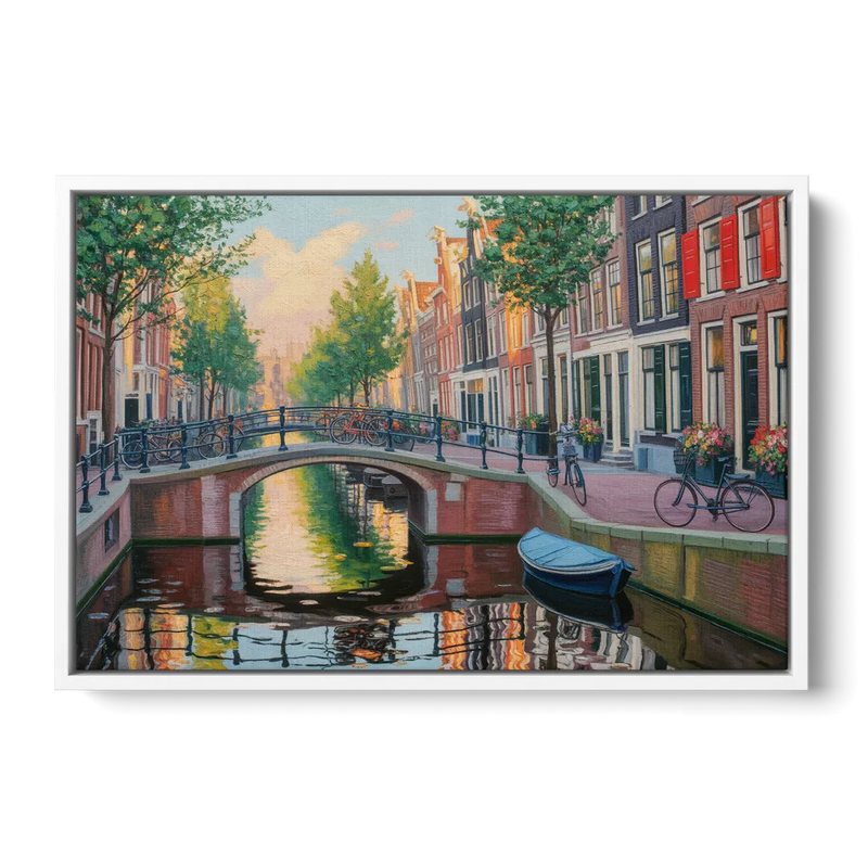 Historic Jordaan Front - White Canvas Wall Art