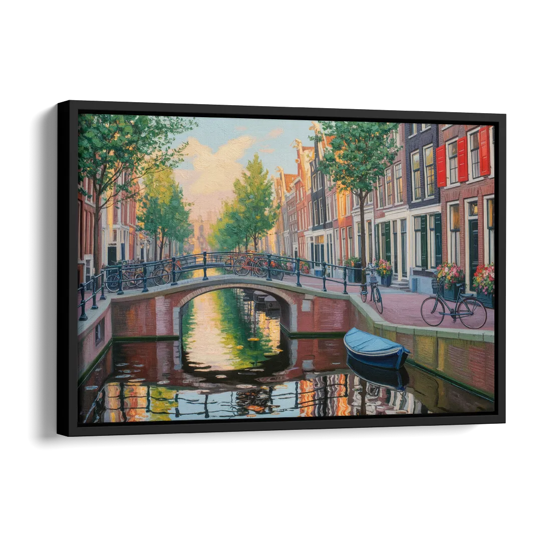 Historic Jordaan Side - Black Canvas Wall Art