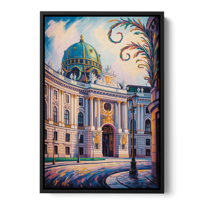 Hofburg Elegance Front - Black Canvas Wall Art