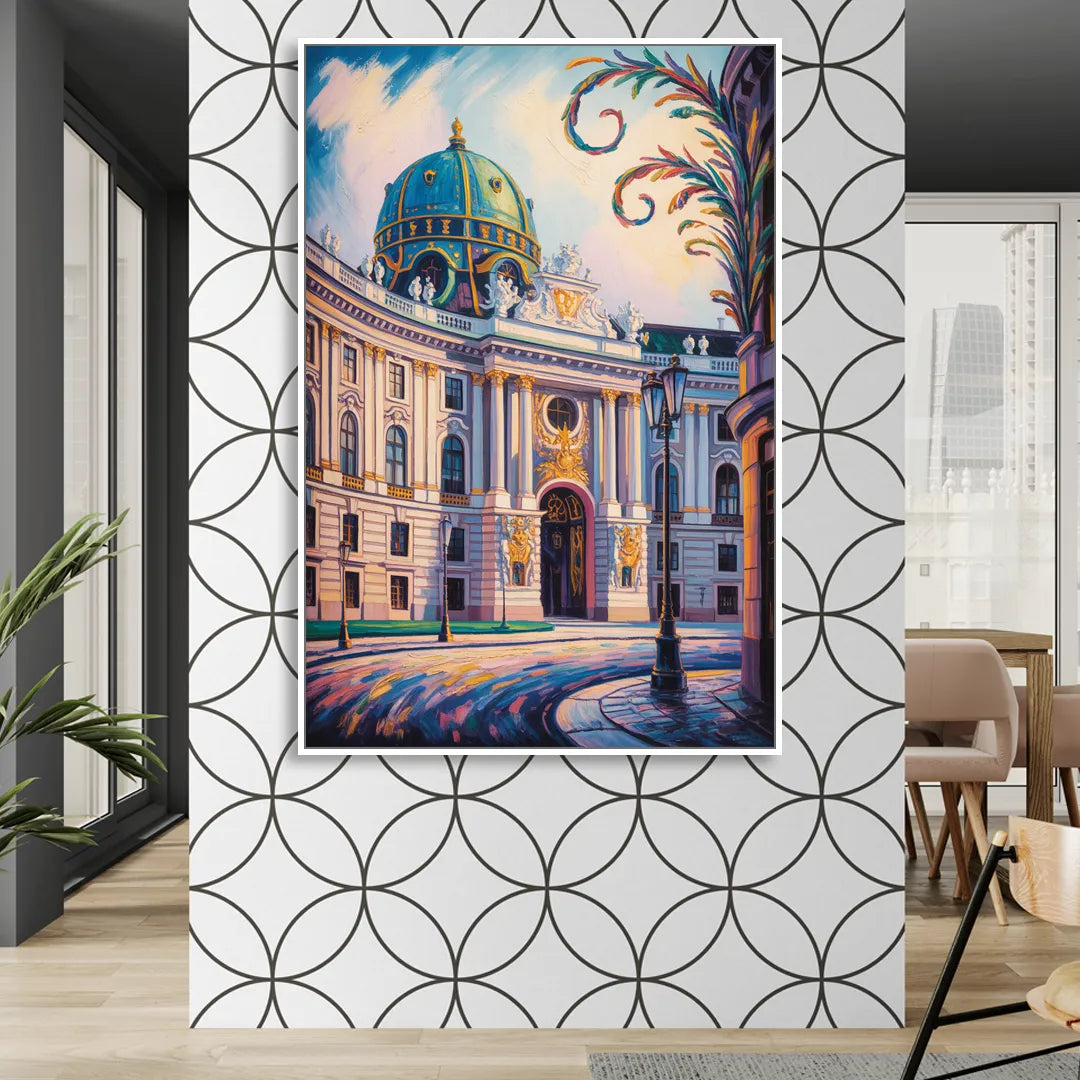 Hofburg Elegance Sitting Room - White Canvas Wall Art