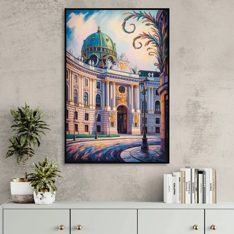 Hofburg Elegance Living Room - Black Canvas Wall Art