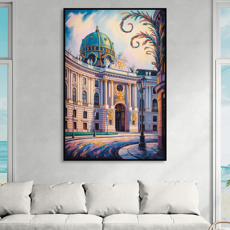 Hofburg Elegance Sitting Room - Black Canvas Wall Art