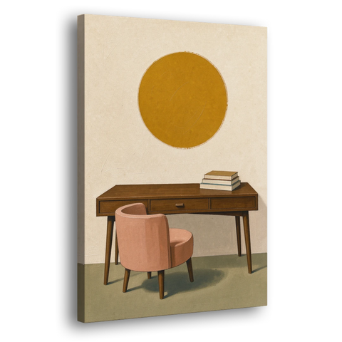 Home Office Wall Art with Blush Tub Chair - Canvas Wall Art - Side