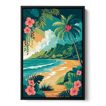 Honolulu Aloha Spirit Front - Black Canvas Wall Art