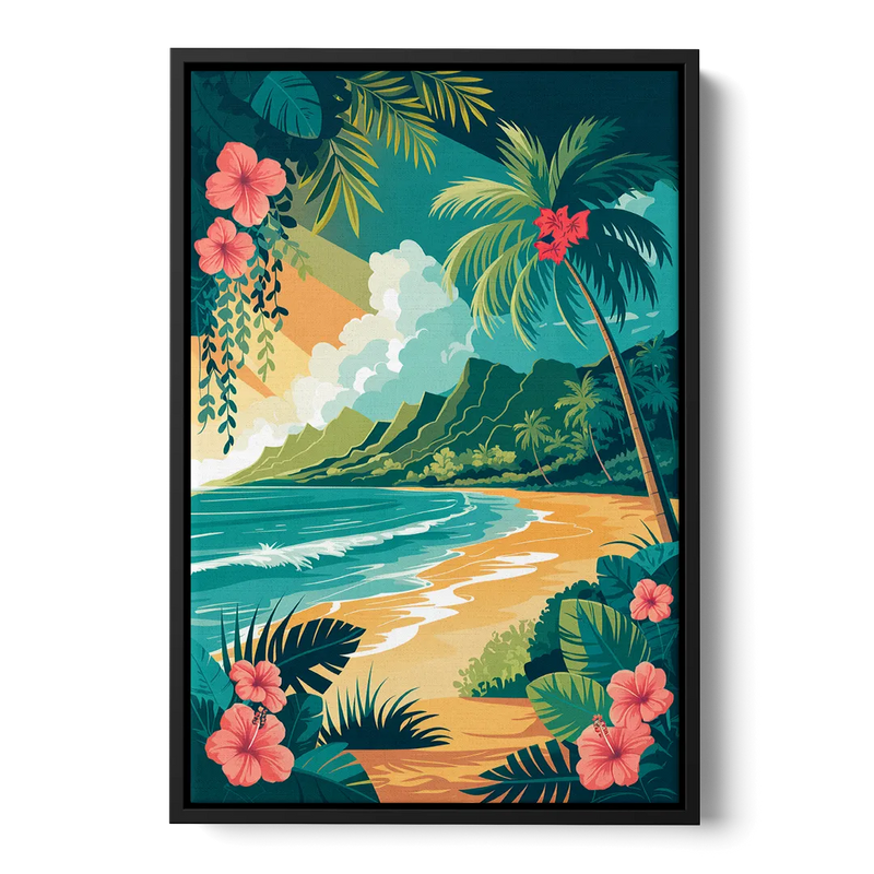 Honolulu Aloha Spirit Front - Black Canvas Wall Art