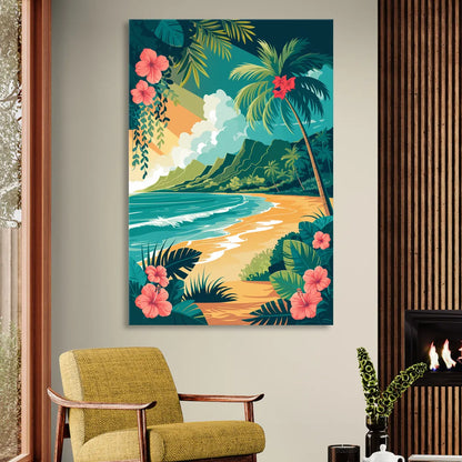 Honolulu Aloha Spirit Sitting Room - Canvas Wall Art
