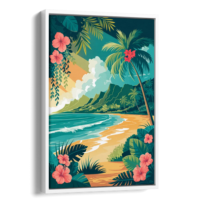 Honolulu Aloha Spirit Side - White Canvas Wall Art