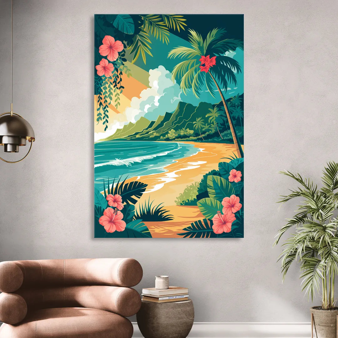 Honolulu Aloha Spirit Living Room - Canvas Wall Art