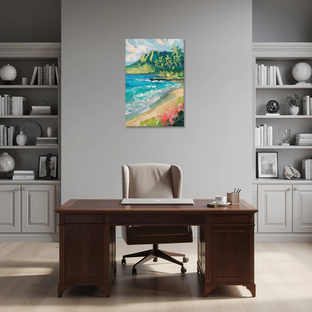 Honolulu Diamond Head View - Canvas Wall Art - Office - 24x36
