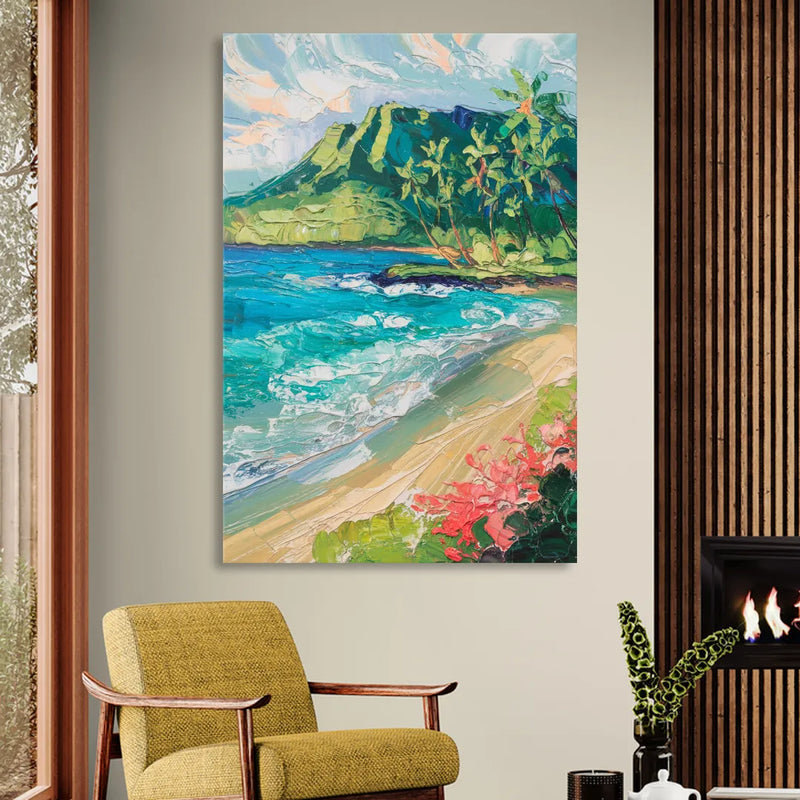 Honolulu Diamond Head View Living Room - Canvas Wall Art