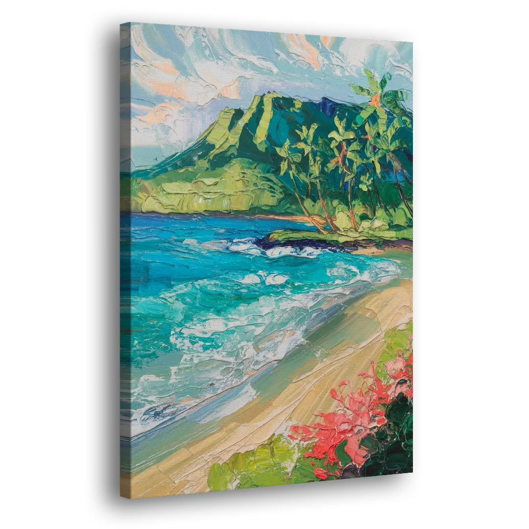Honolulu Diamond Head View Side - Canvas Wall Art