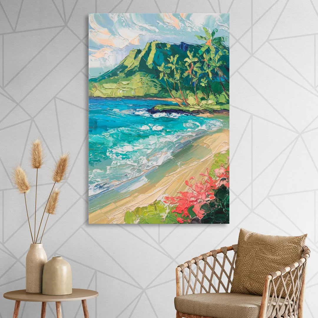 Honolulu Diamond Head View Sitting Room - Canvas Wall Art
