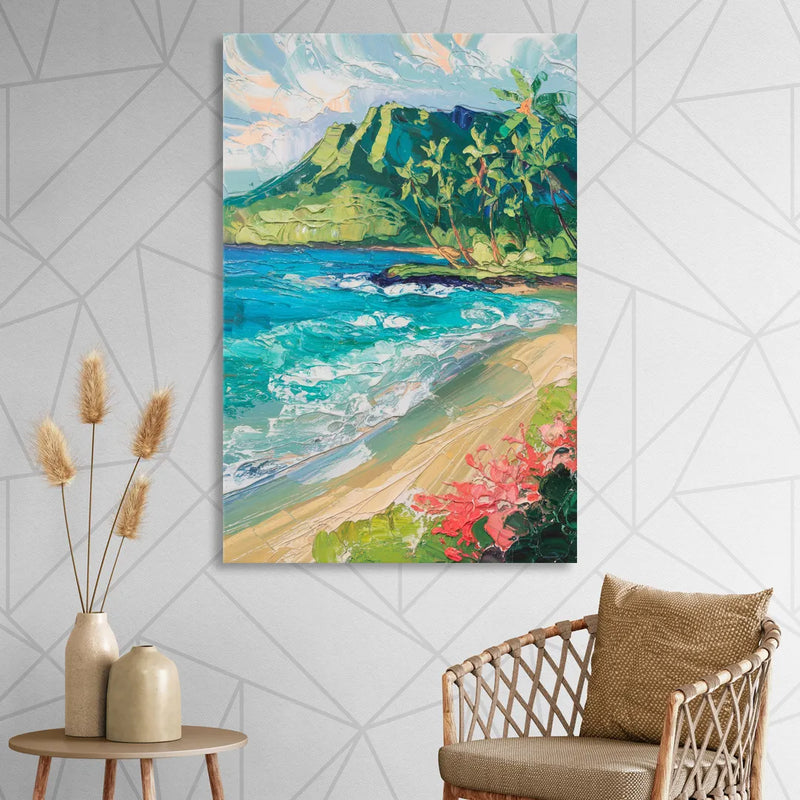 Honolulu Diamond Head View Sitting Room - Canvas Wall Art