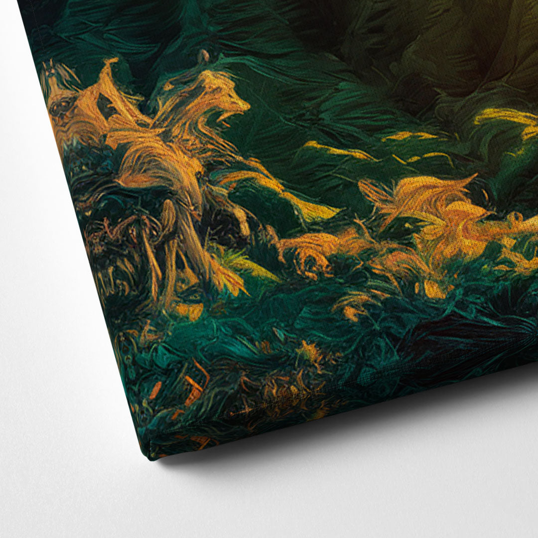 Honolulu Sunset Over Mountains Canvas Close Up