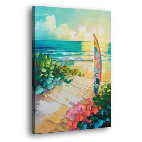 Honolulu Surfboard Vibes - Canvas Wall Art - Side