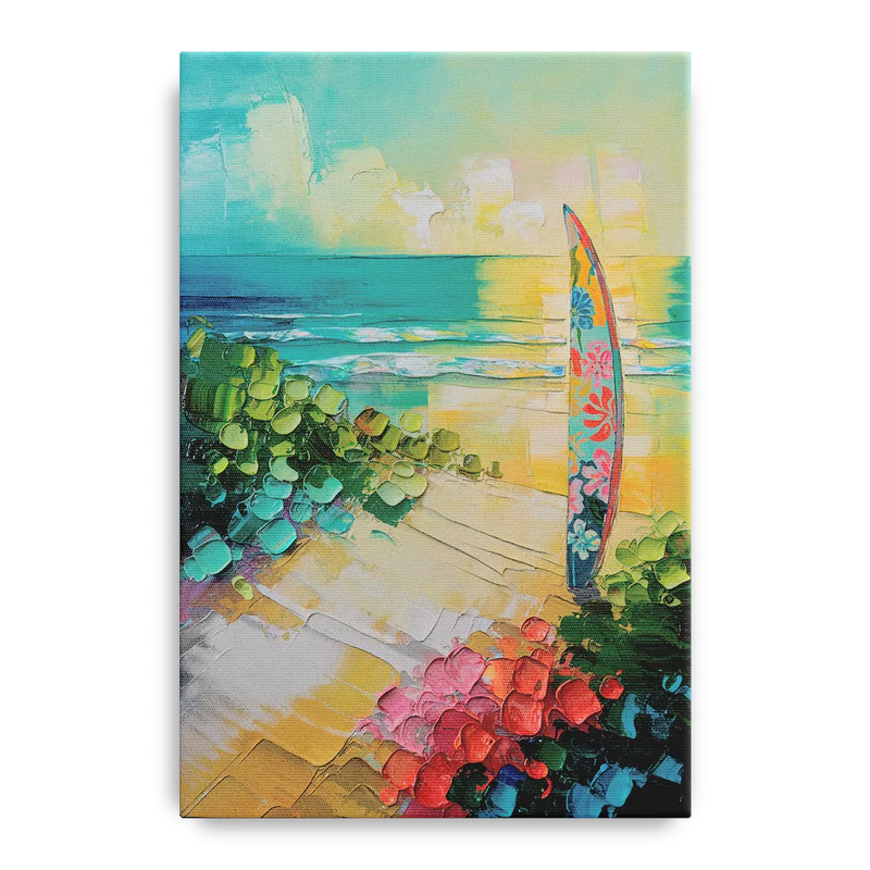 Honolulu Surfboard Vibes Front - Canvas Wall Art