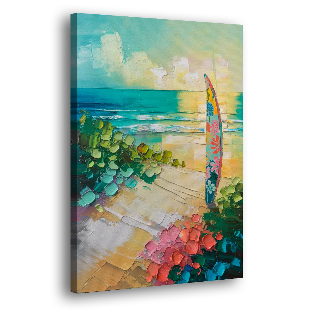 Honolulu Surfboard Vibes Side - Canvas Wall Art