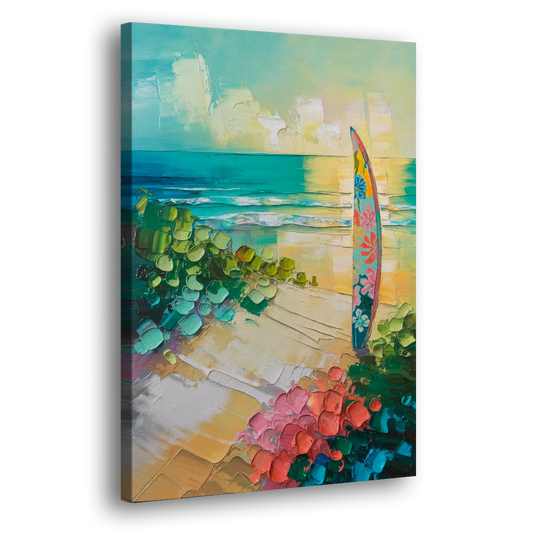 Honolulu Surfboard Vibes Side - Canvas Wall Art