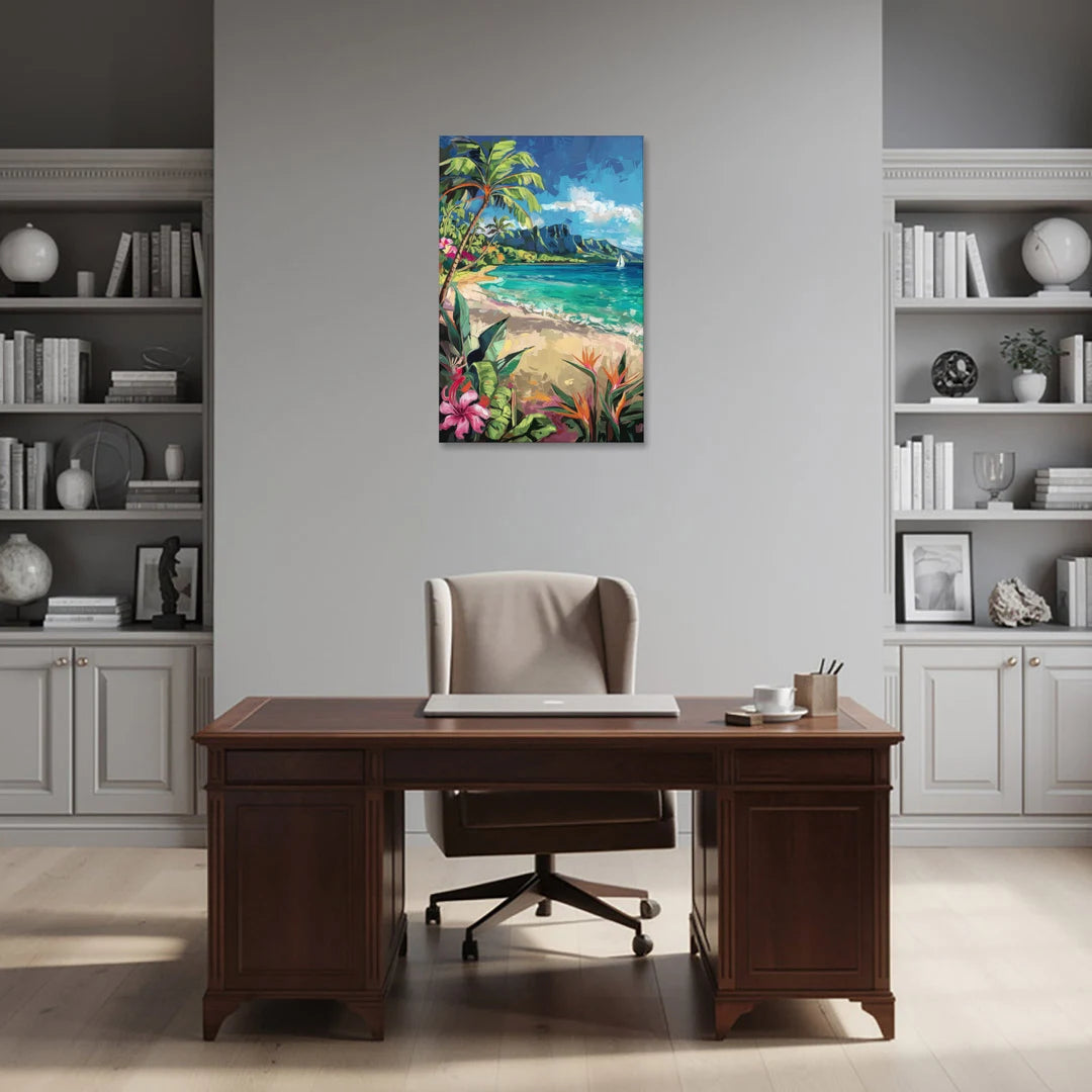 Honolulu Tropical Paradise - Canvas Wall Art - Office - 24x36