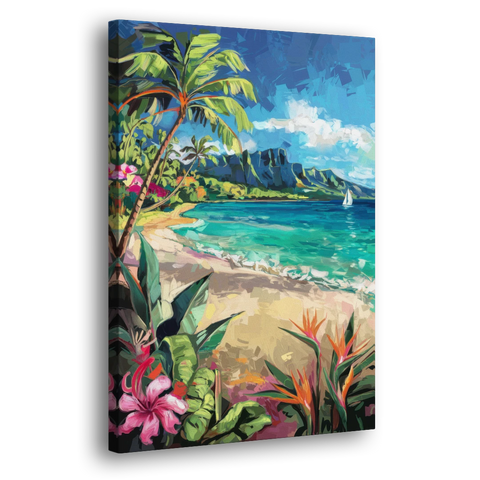 Honolulu Tropical Paradise - Canvas Wall Art - Side