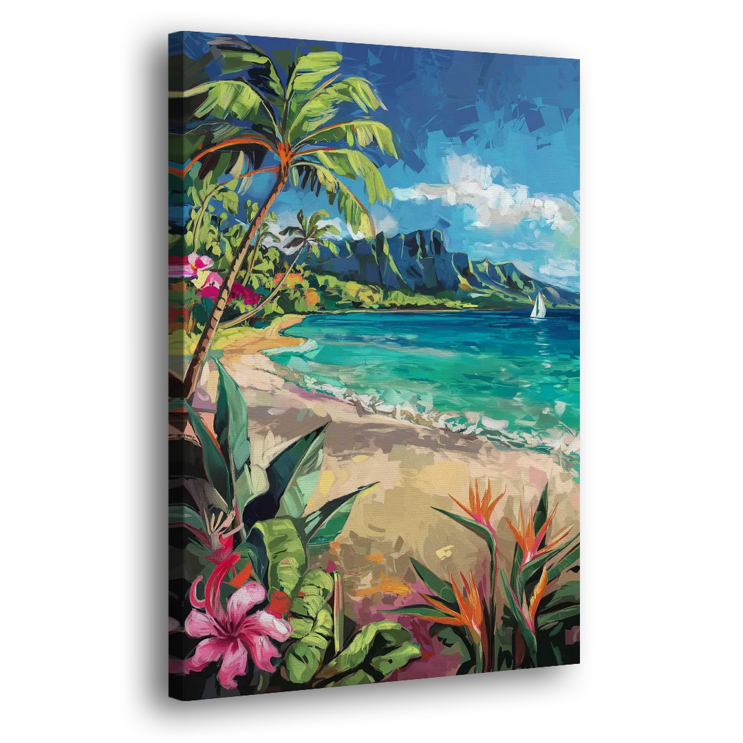 Honolulu Tropical Paradise Side - Canvas Wall Art