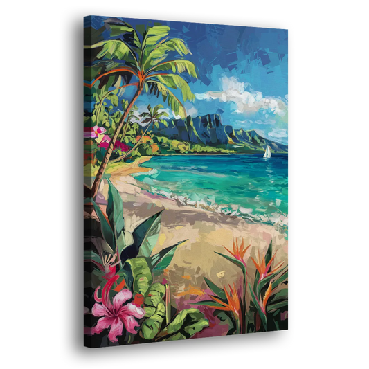 Honolulu Tropical Paradise Side - Canvas Wall Art