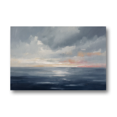 Horizon Line Painting at Blue Hour - Canvas Wall Art - Front