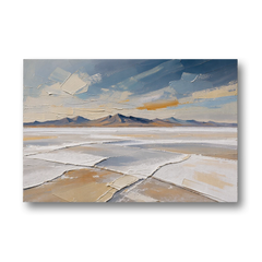 Horizontal Canvas Wall Art of a Cracked Salt Flat - Canvas Wall Art - Front