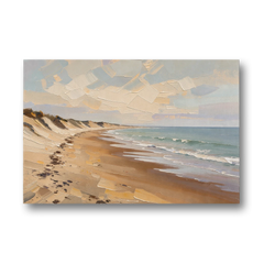 Horizontal Low Tide Beach Below Ivory Sky for the Bedroom - Canvas Wall Art - Front
