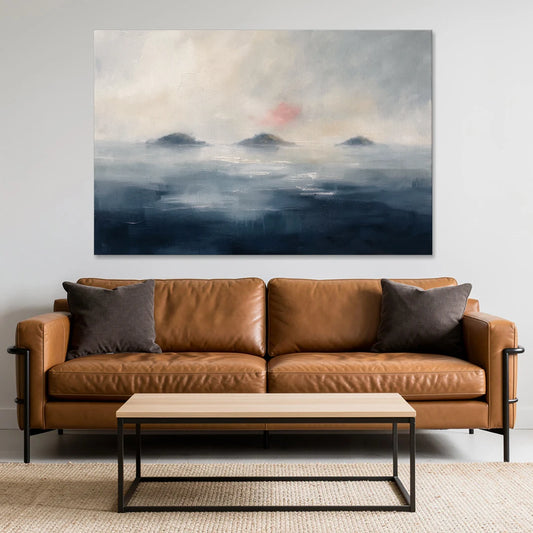 Horizontal Wall Art for Bedroom with Fog Islands - Canvas Wall Art - Sofa - 60x40