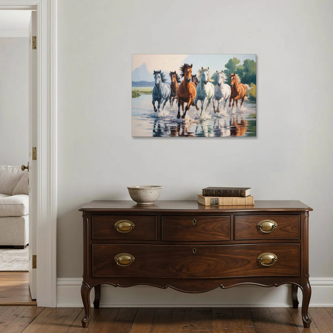 Horse Harmony in Nature - Canvas Wall Art - Coffee Table - 36x24