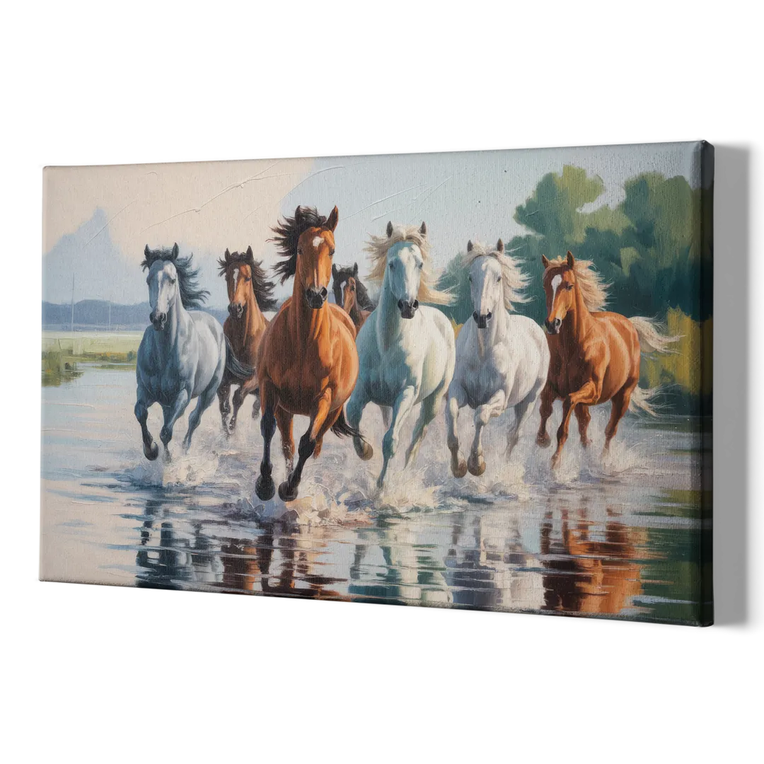 Horse Harmony in Nature - Canvas Print Art Sides