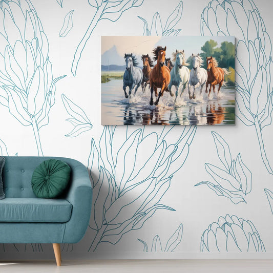Horse Harmony in Nature - Canvas Wall Art Living Room