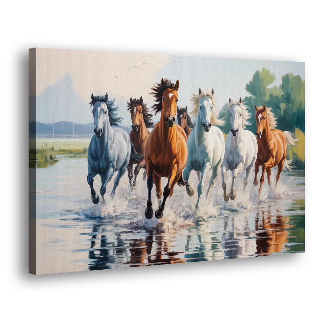 Horse Harmony in Nature Side - Canvas Wall Art