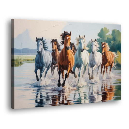 Horse Harmony in Nature Side - Canvas Wall Art