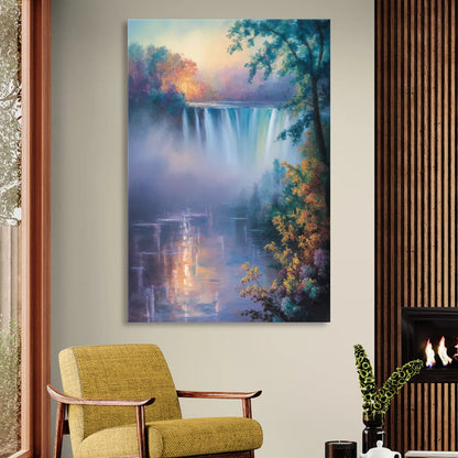 Horseshoe Falls Fog Sitting Room - Canvas Wall Art