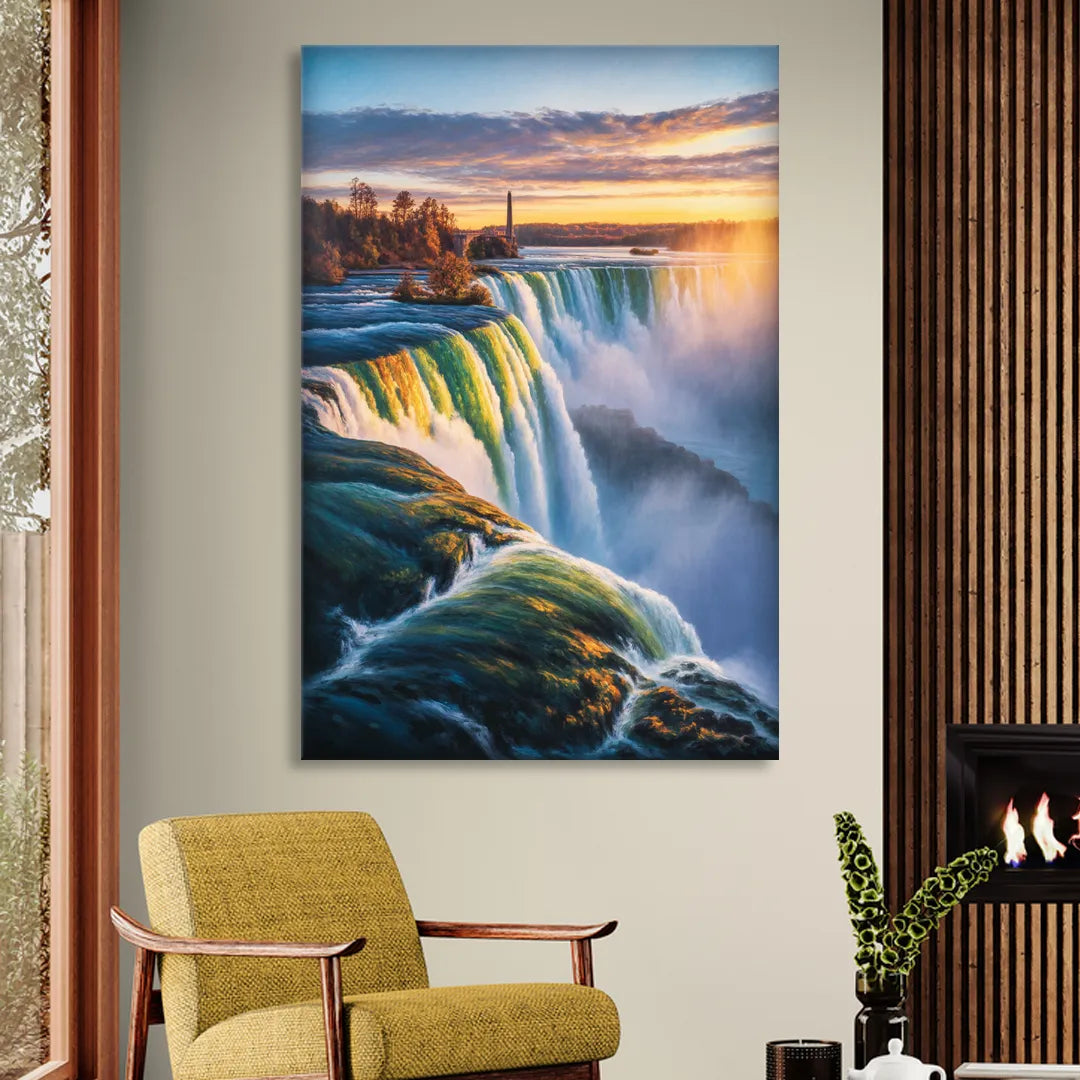 Horseshoe Falls Sunrise Living Room - Canvas Wall Art