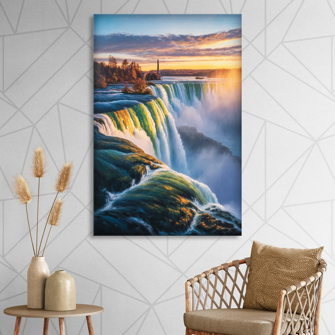 Horseshoe Falls Sunrise Sitting Room - Canvas Wall Art