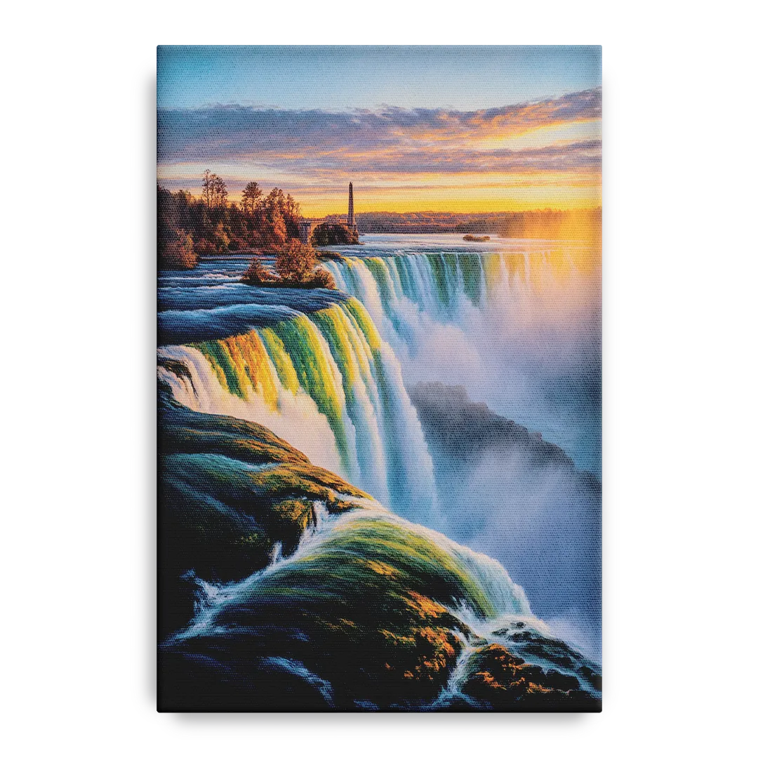 Horseshoe Falls Sunrise Front - Canvas Wall Art